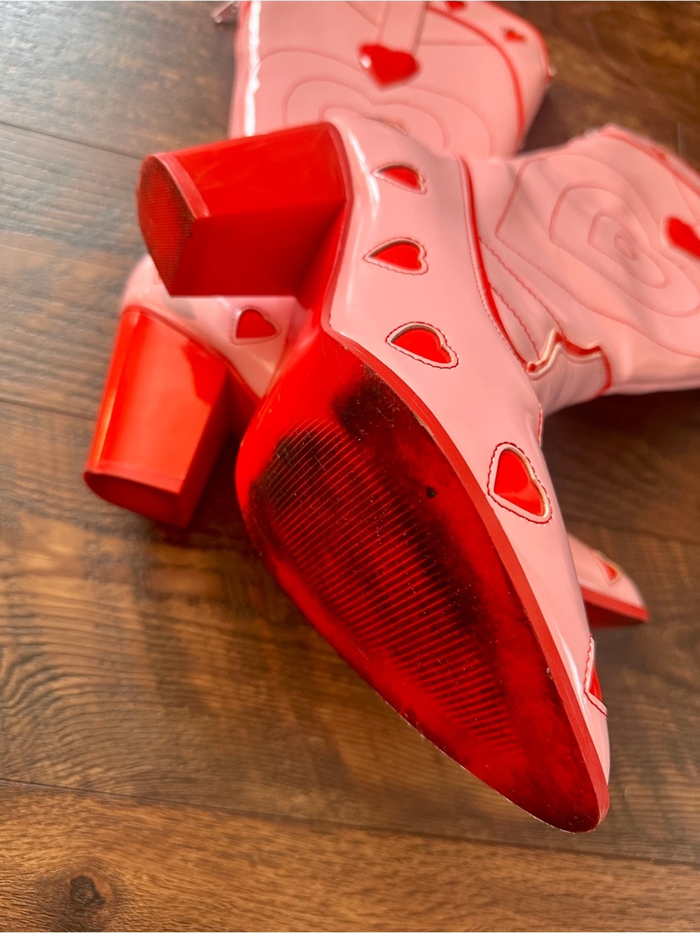YRU Red Heart Space Cowgirl Boots Pink Womens 8 Heeled from Dollskill - Picture 11 of 16